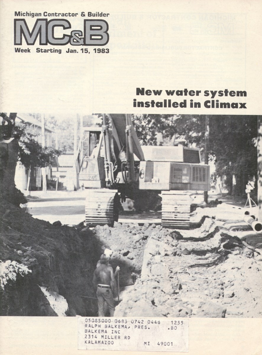 Michigan Contractor & Builder Magazine - Climax - 1983
